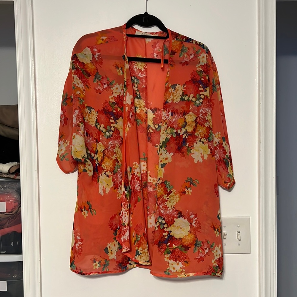 Elodie Sheer Floral Kimono